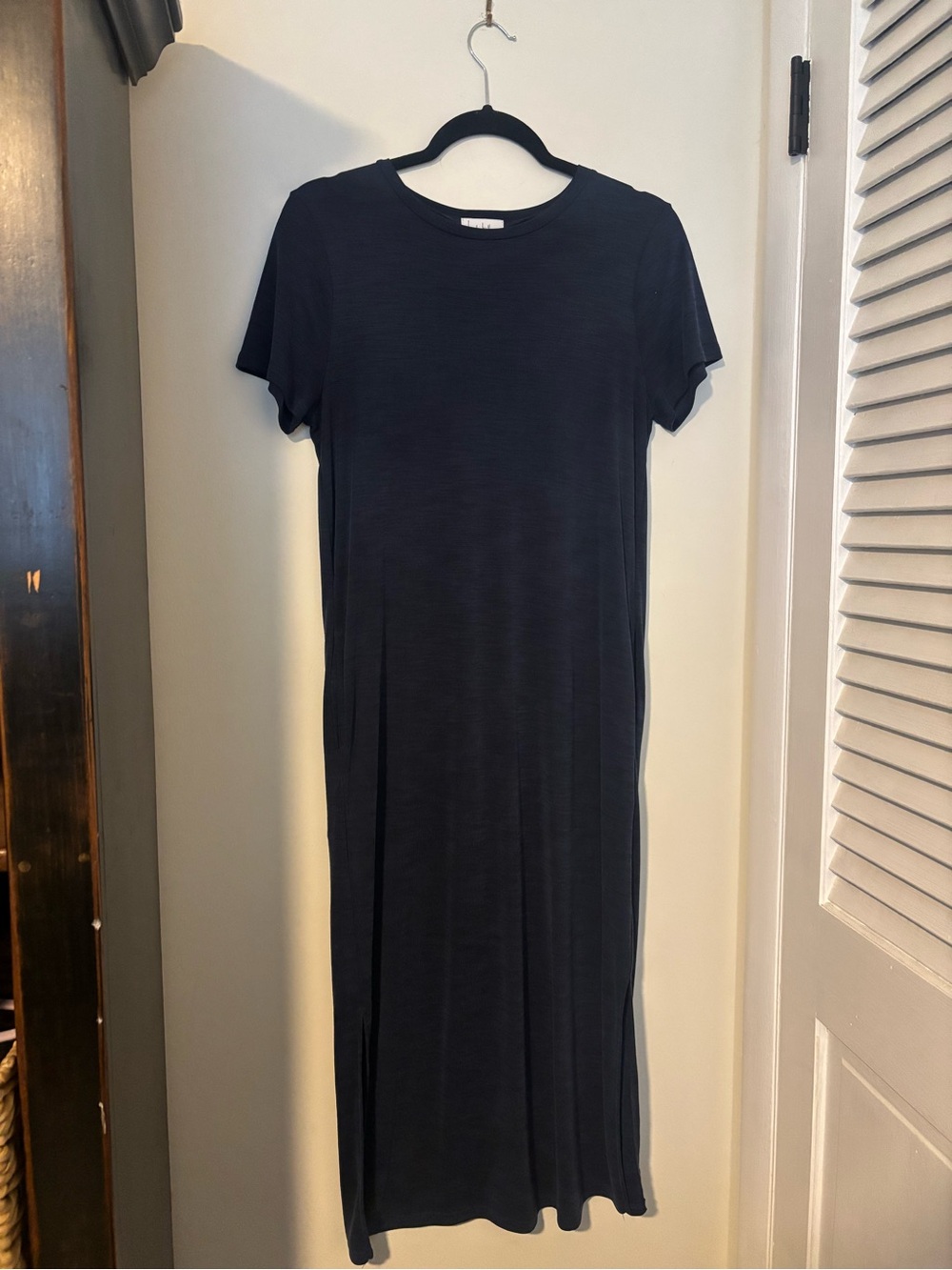 Nicole Miller Black Short-Sleeve Maxi Dress